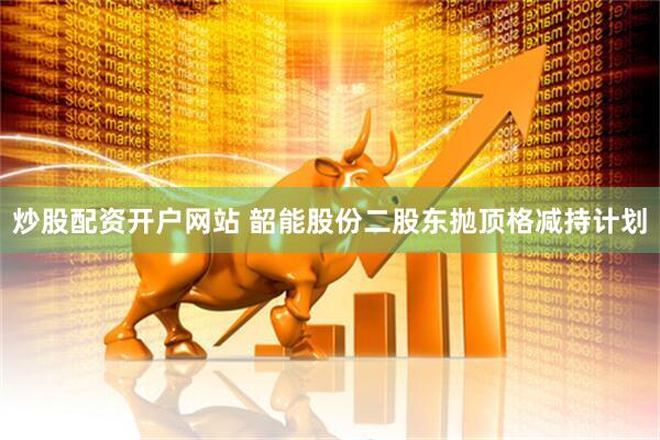 炒股配资开户网站 韶能股份二股东抛顶格减持计划